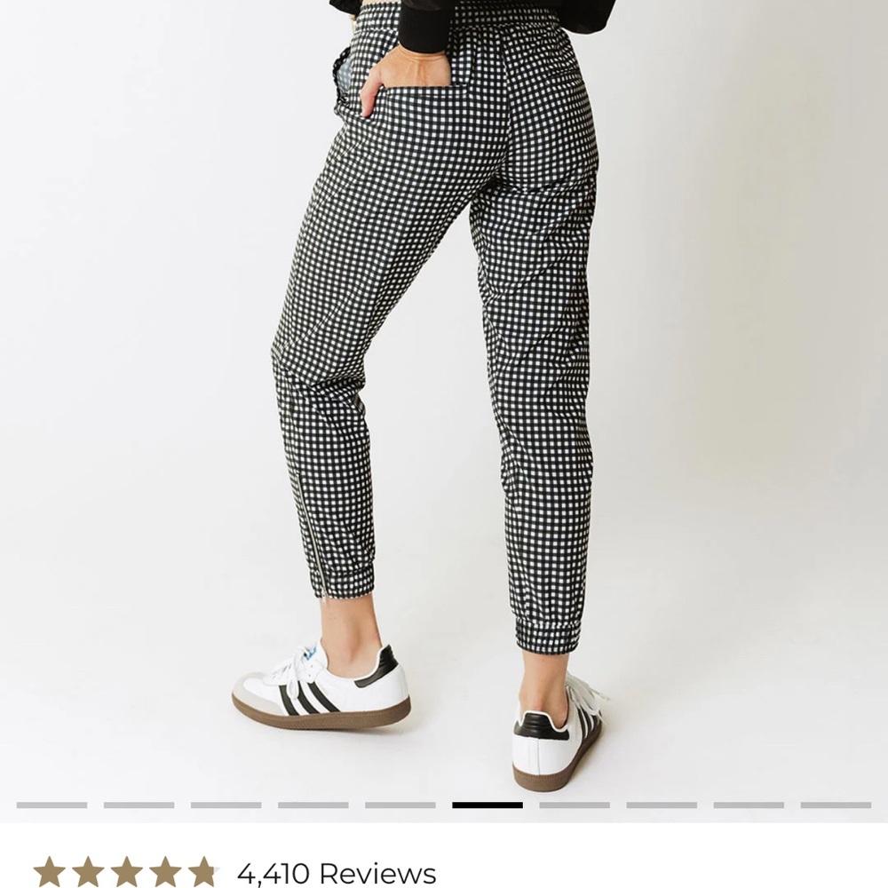 Albion Fit Black Check Jetsetter Jogger Pants - Picture 2 of 9
